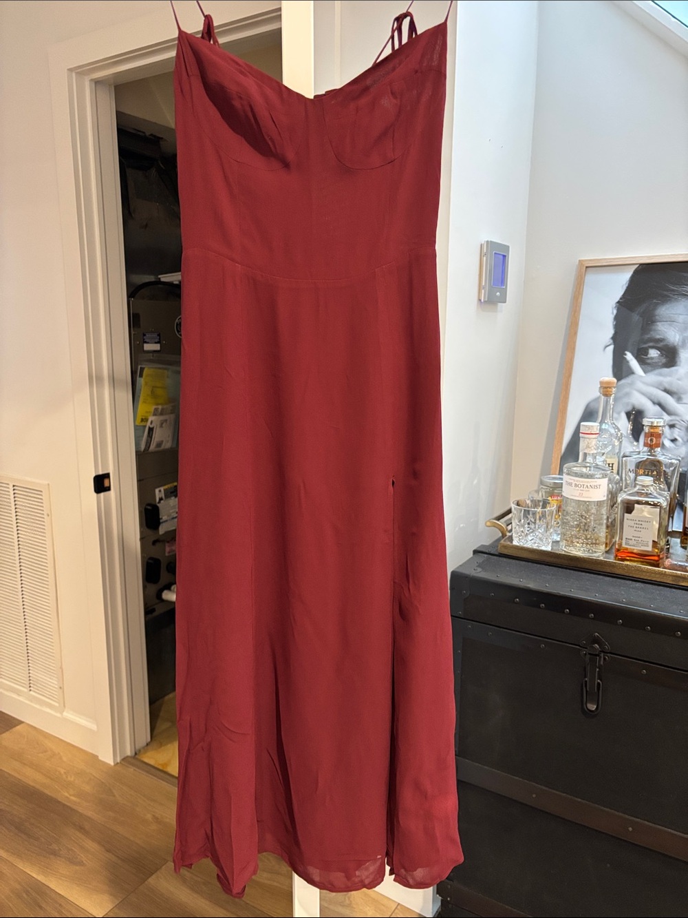 Reformation Burgundy Maxi Slip Dress